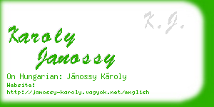 karoly janossy business card