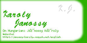 karoly janossy business card